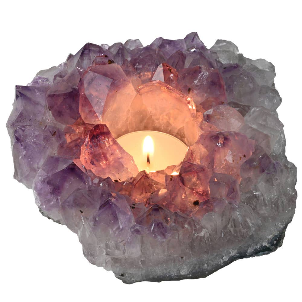 Amethyst Cluster Candle Holder