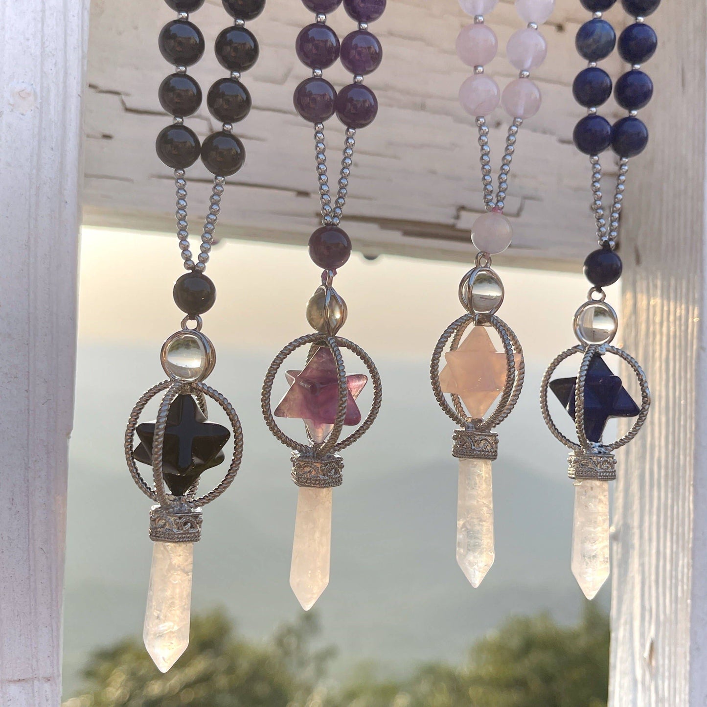 Merkaba Gemstone Power Pendulum Necklace