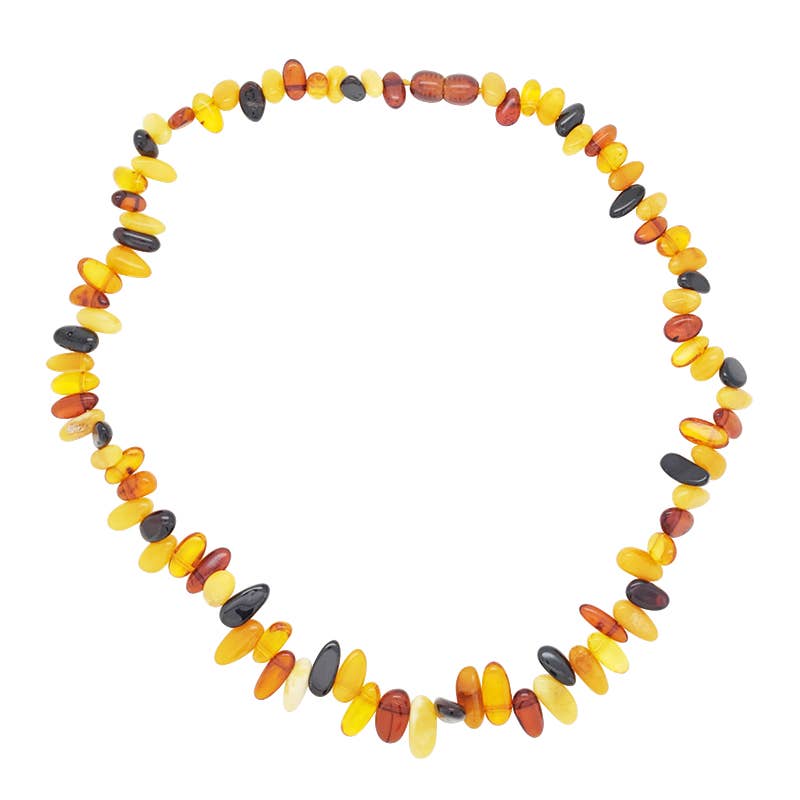 Multi-Color Polished Amber Beaded Necklace