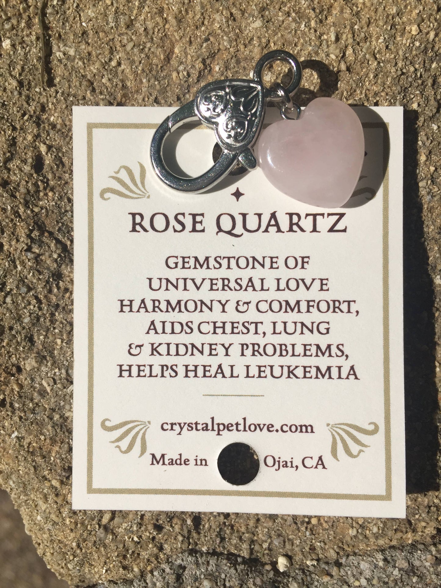 Harmony Rose Quartz - Crystal Love Pet Healing Pet Pendant