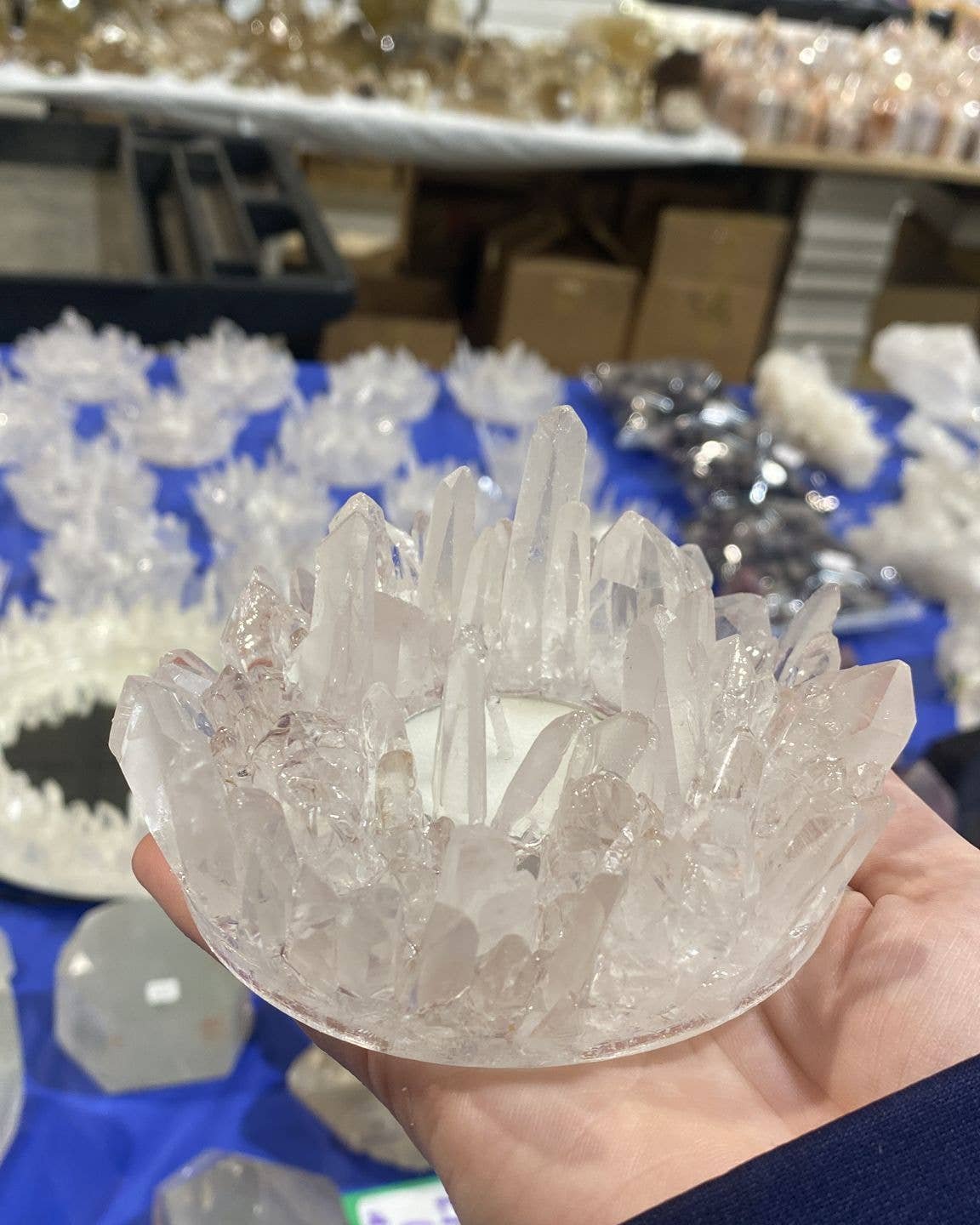 Lemurian Quartz Candle Holder