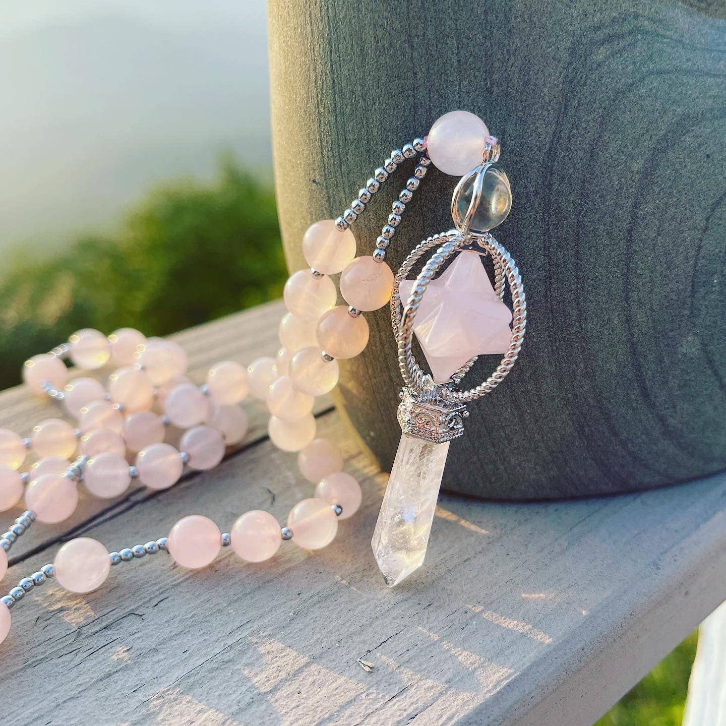 Merkaba Gemstone Power Pendulum Necklace