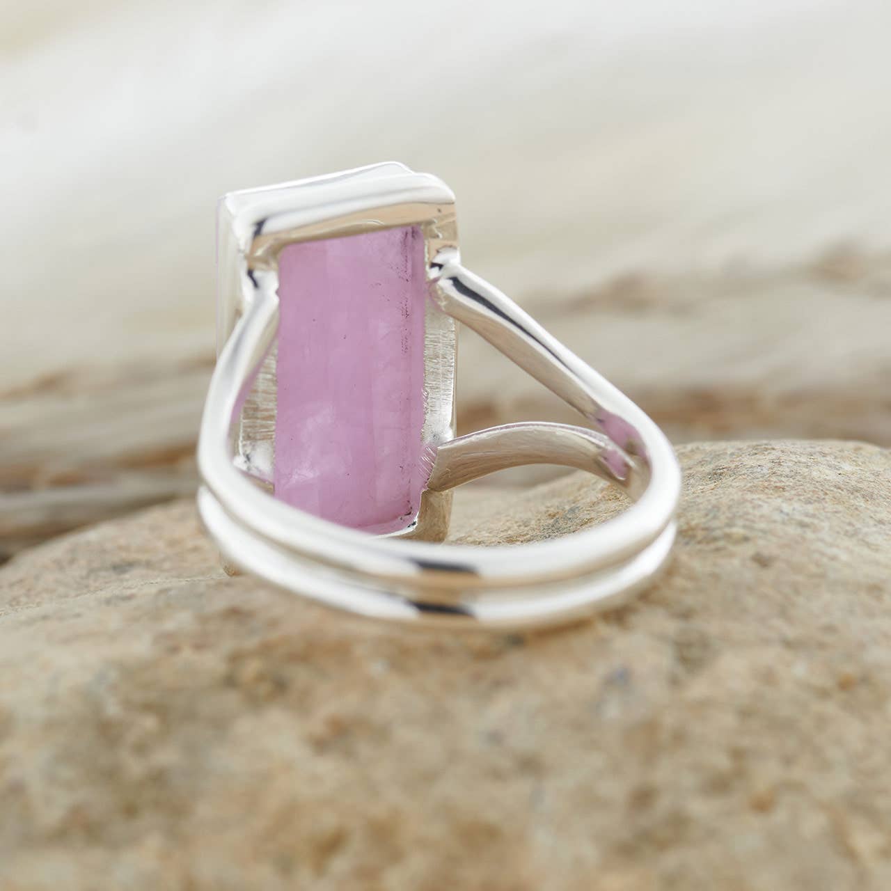 Kunzite Sterling Silver Ring Size 6