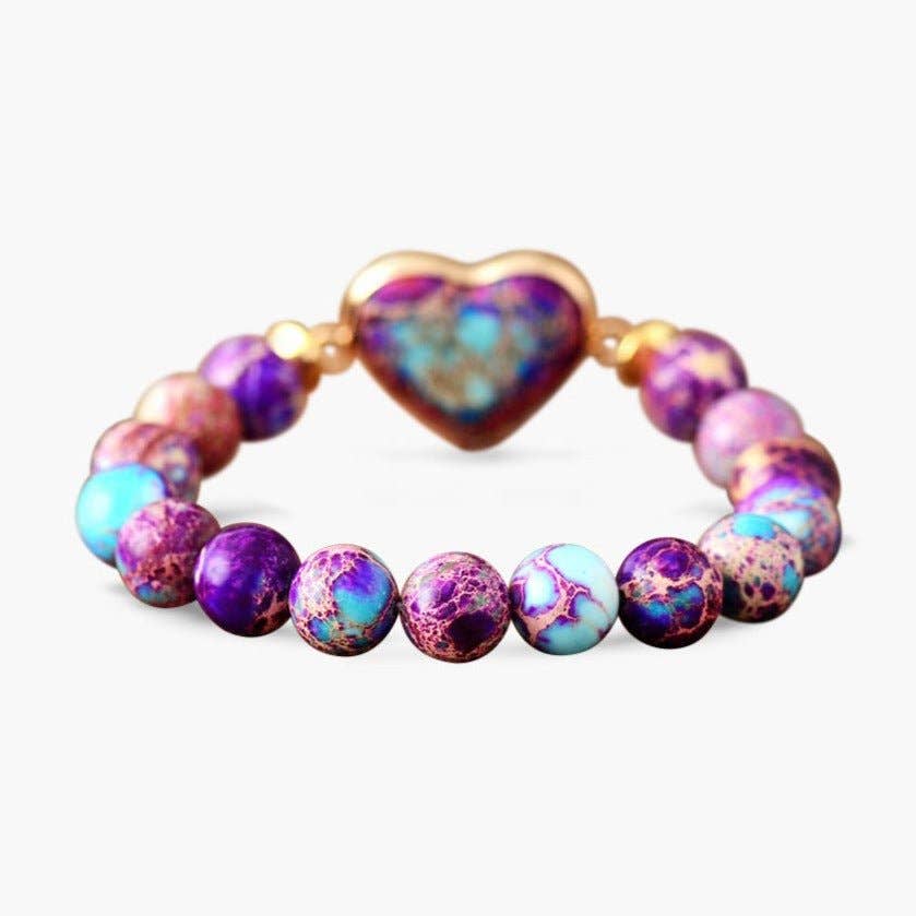 Intense Jasper Heart Healing Bracelet | Strength, Stability, Grounding | Cape Diablo
