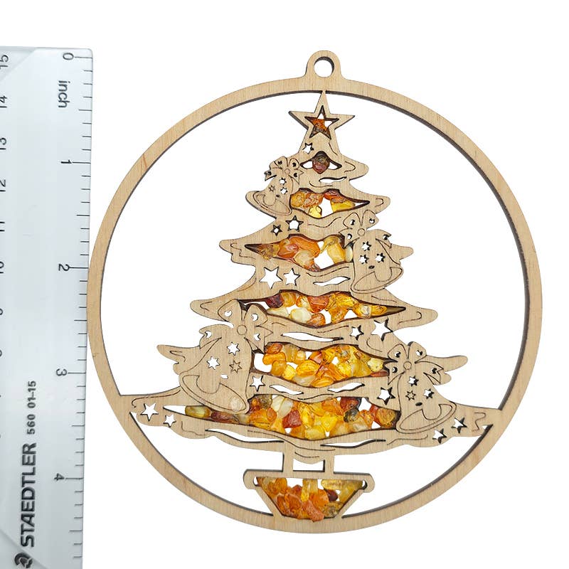 Amber Christmas Tree Suncatcher And Magnet
