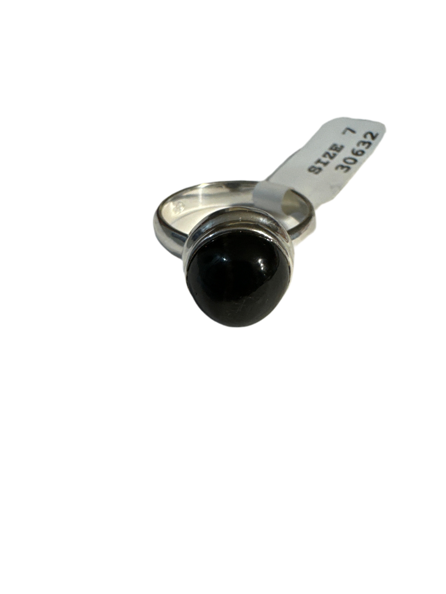 Black Star Obsidian Sterling Silver Ring (Size 7)