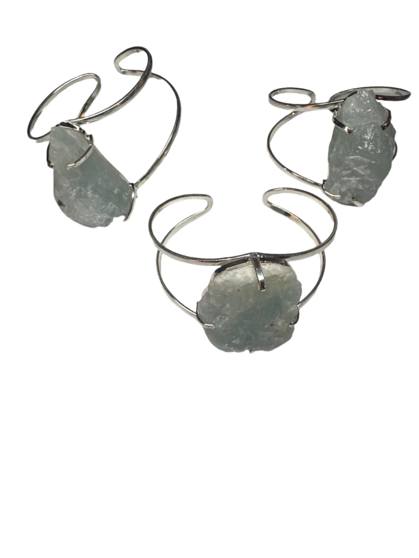 Aquamarine Quartz Polished Cuff Bracelet - Origems