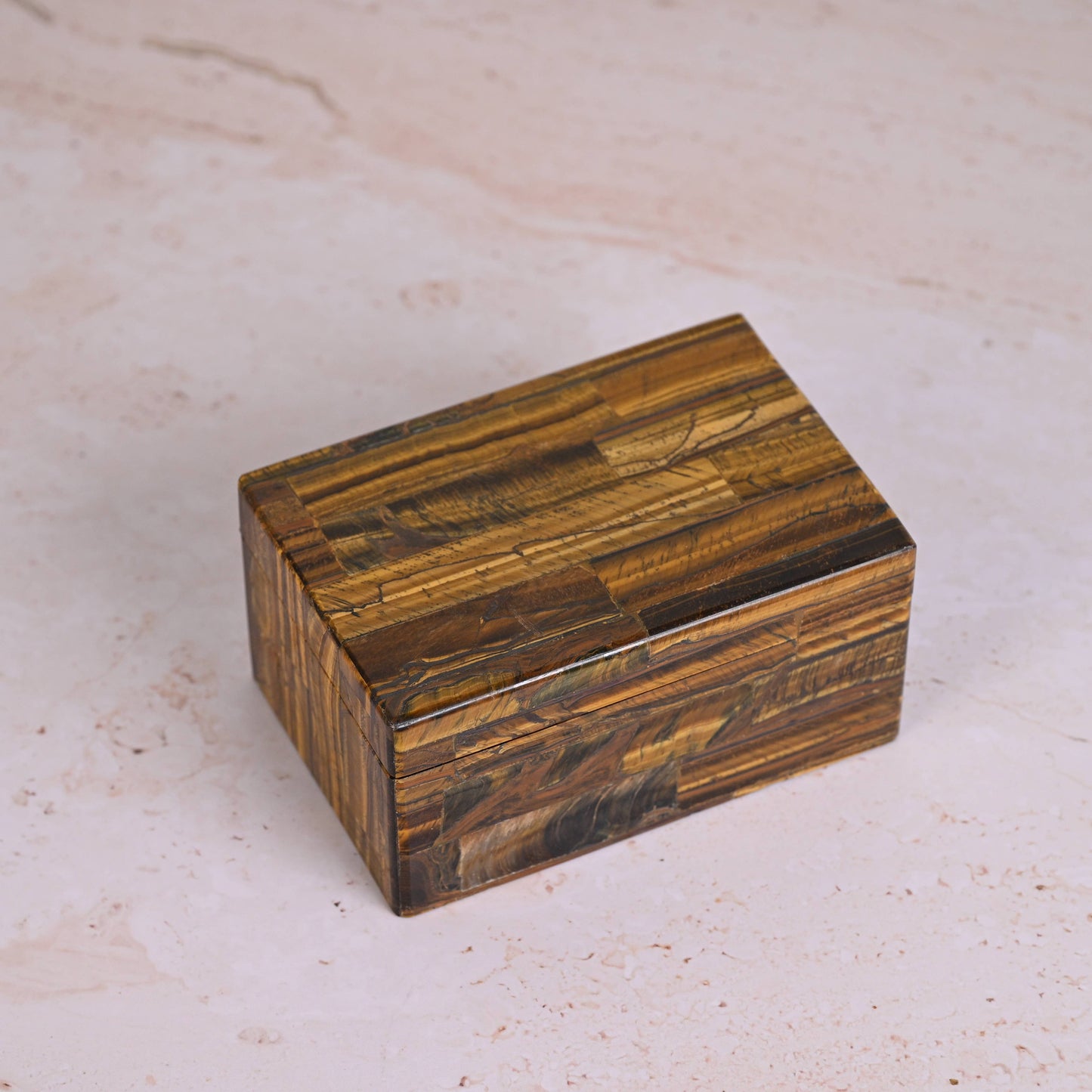 Tiger Eye Box Yellow Golden Crystal Box Jewelry | Stone Box | Tarot Box | Multi-Purpose Container