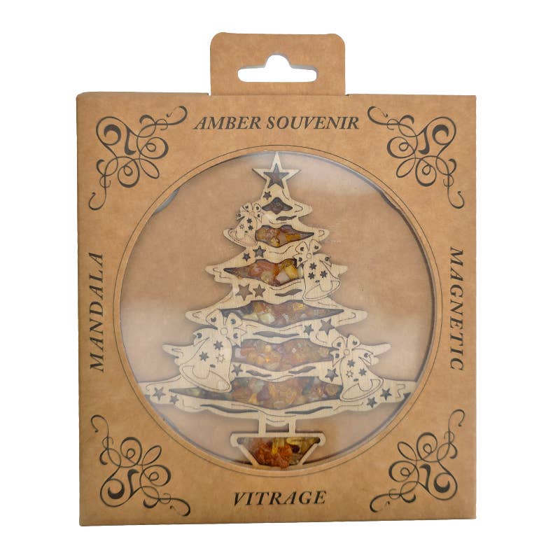 Amber Christmas Tree Suncatcher And Magnet