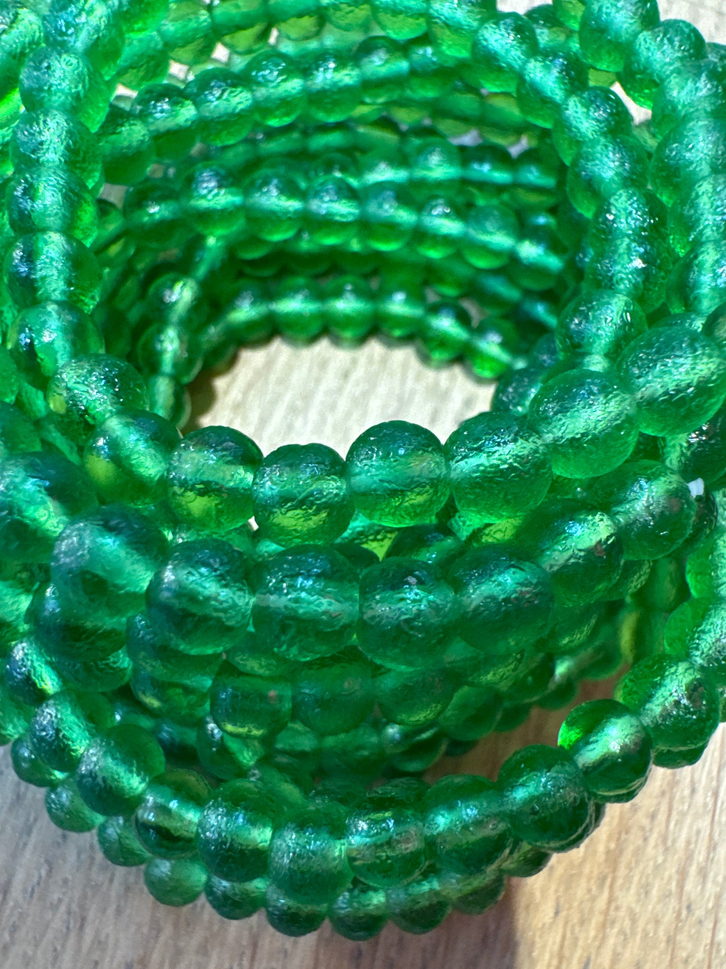 8 mm Green Moldavite Czech Meteorite Bracelet