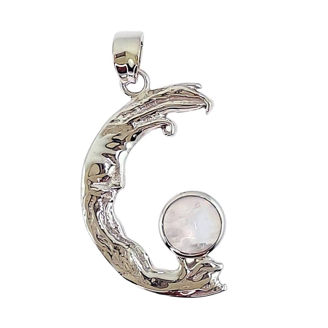 Rainbow Moonstone Tranquility Moon in Sterling Silver