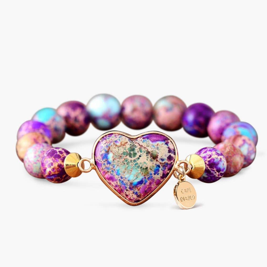 Intense Jasper Heart Healing Bracelet | Strength, Stability, Grounding | Cape Diablo