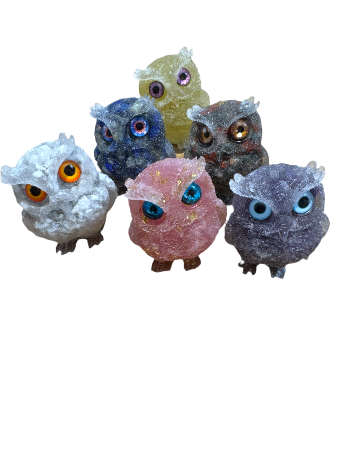 Assorted Orgonite Owls 2.5 Inches Tall