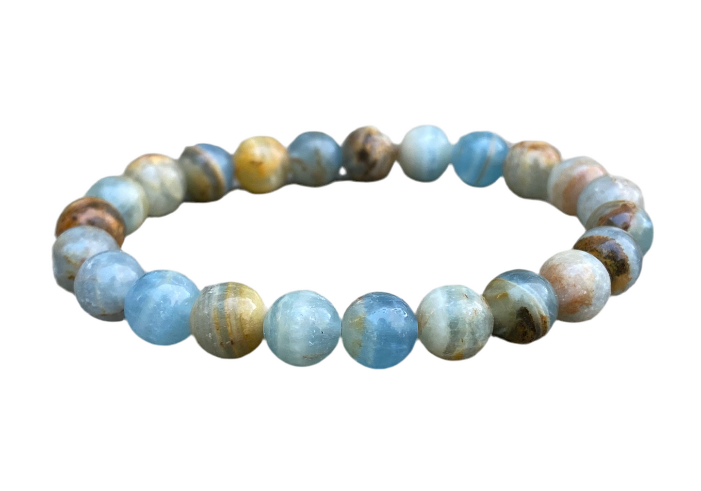 Aquatine Lemurian Calcite Bracelet (8mm)