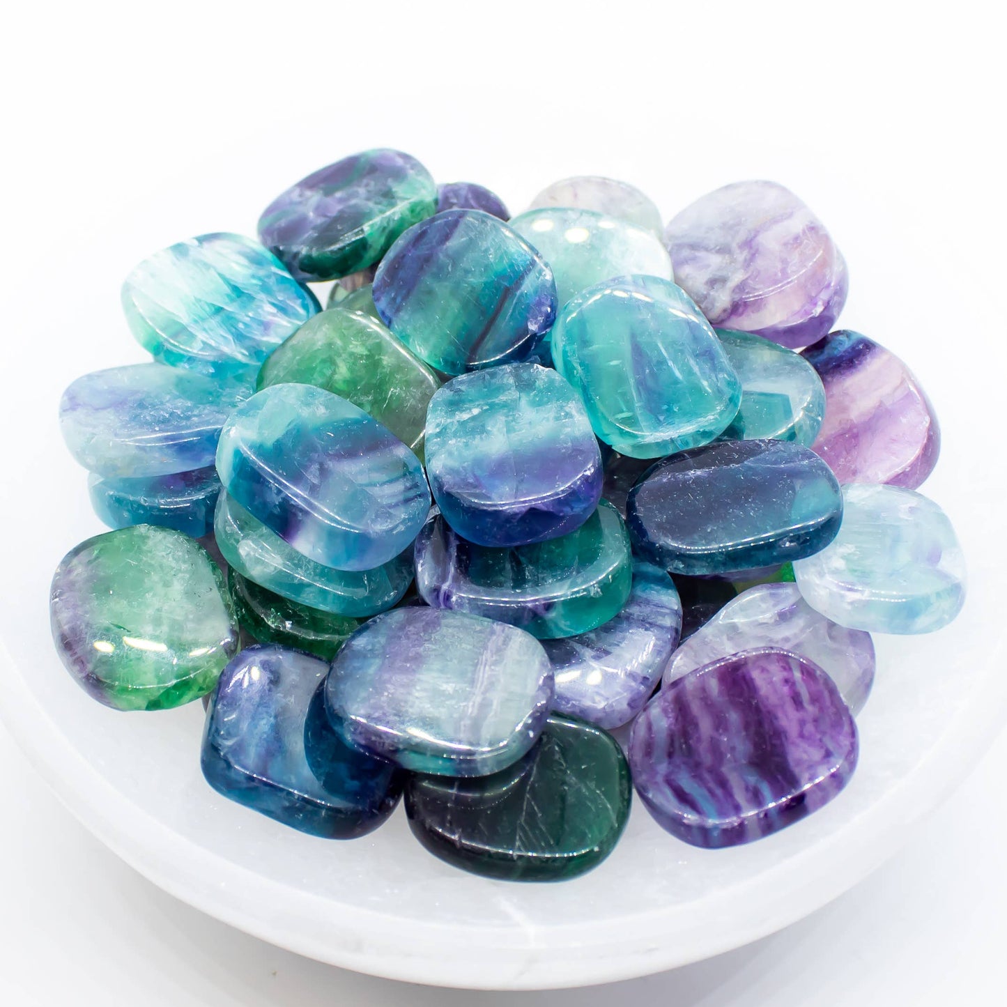 Rainbow Fluorite Smooth Pocket Stone Small