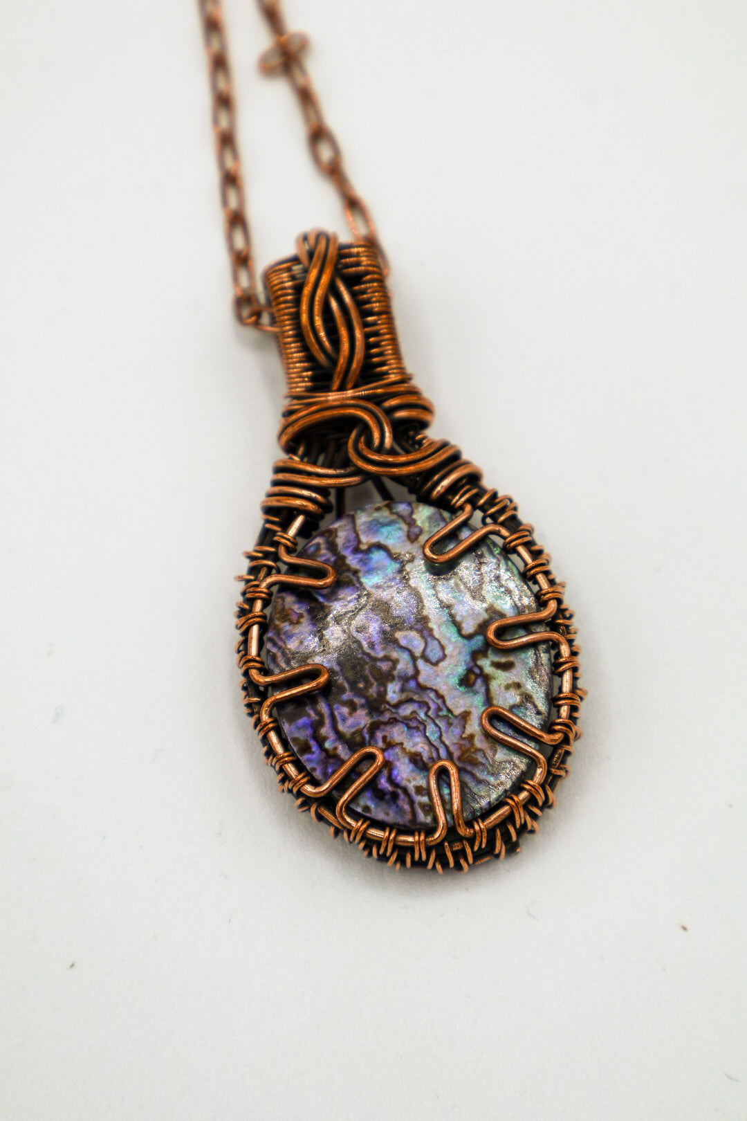 Abalone Shell Handmade Copper Wrapped Pendant