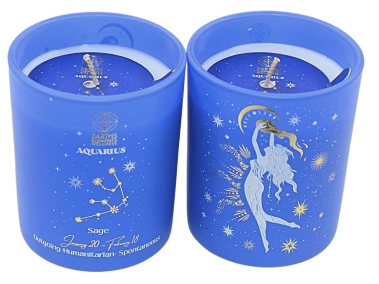 Aquarius Zodiac Sign Candle