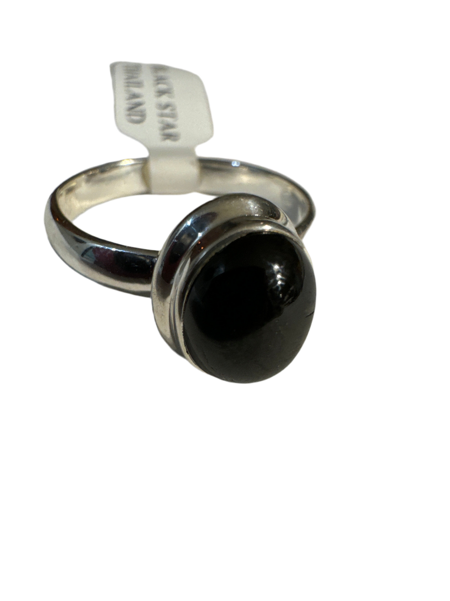 Black Star Obsidian Sterling Silver Ring (Size 10)