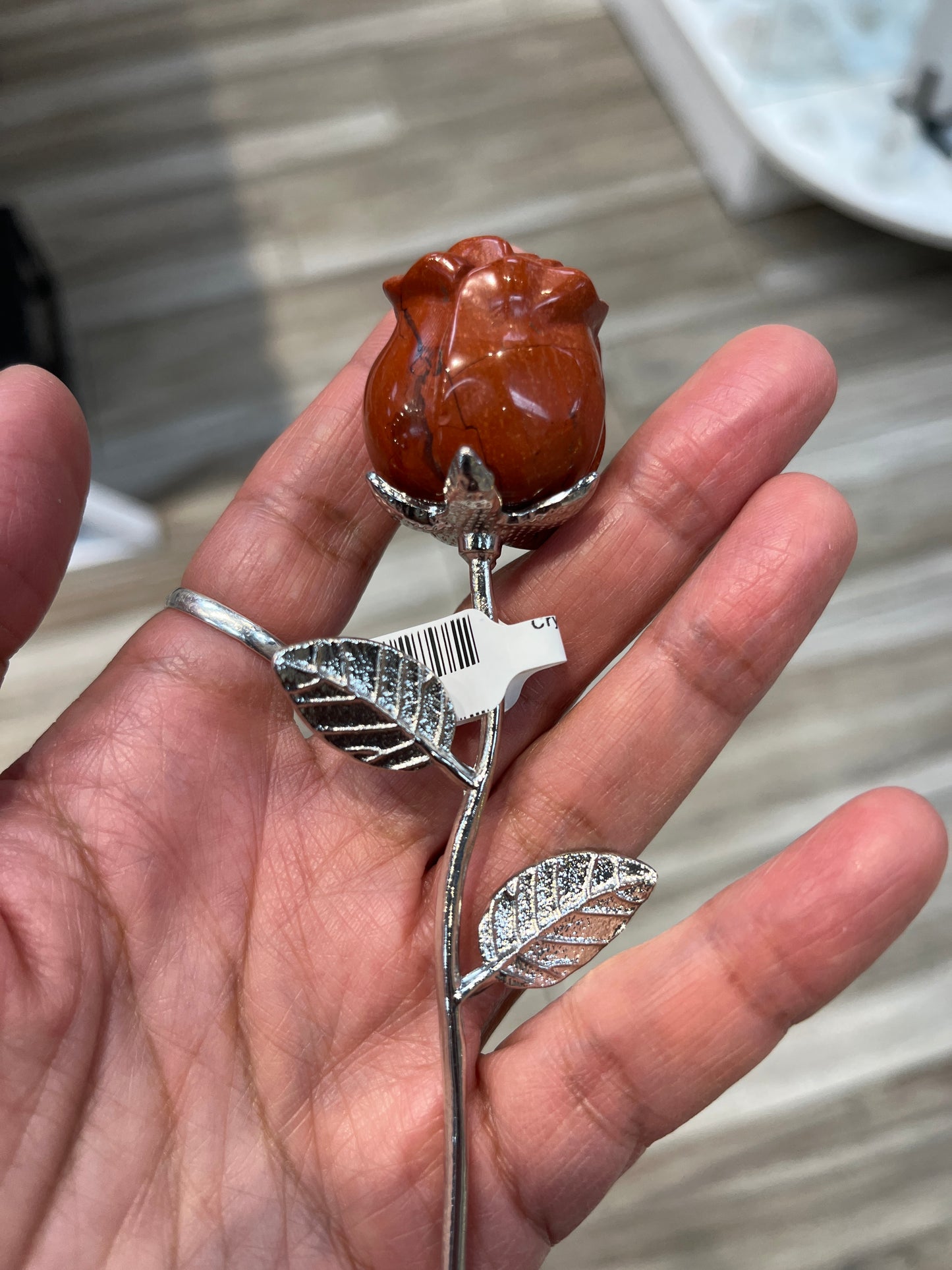 Crystal Gemstone Rose On Silver Stem | Crystal Roses