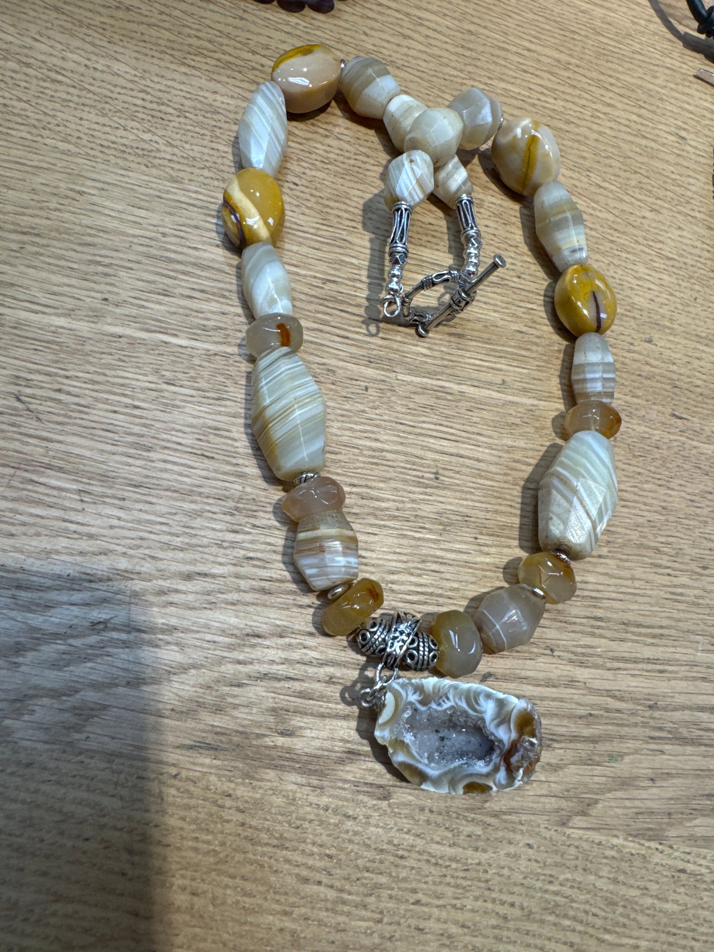 Agate Geode Pendant Necklace