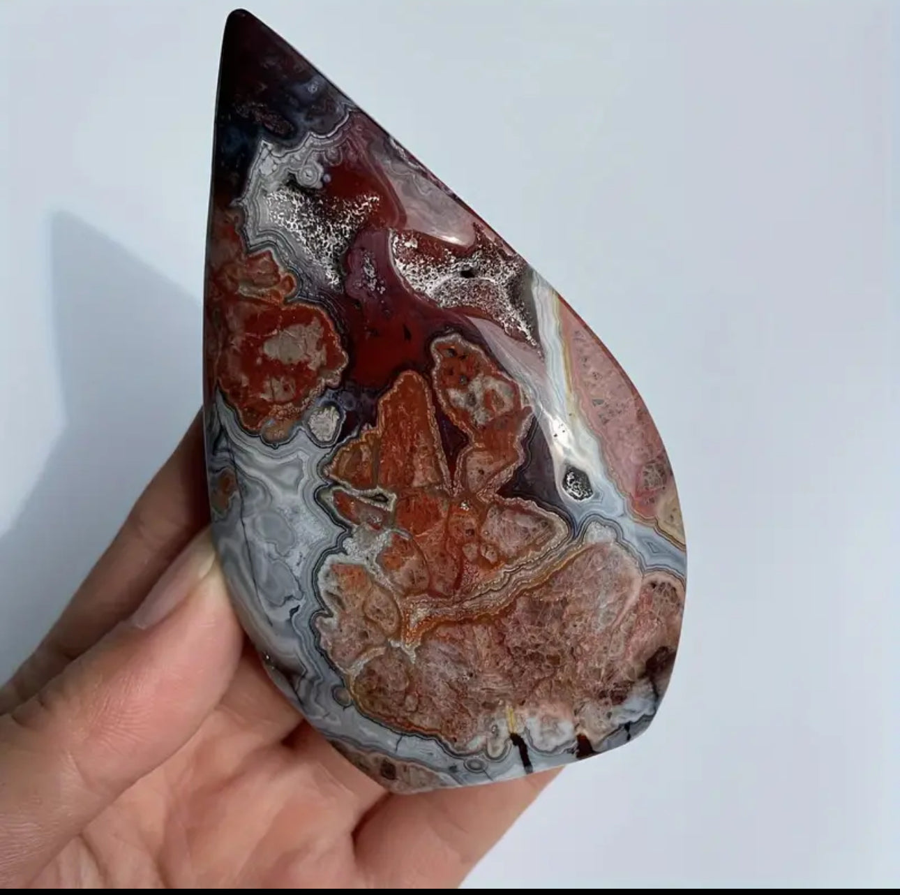 Mexican Agate Gemstone Tear Drop Free Form