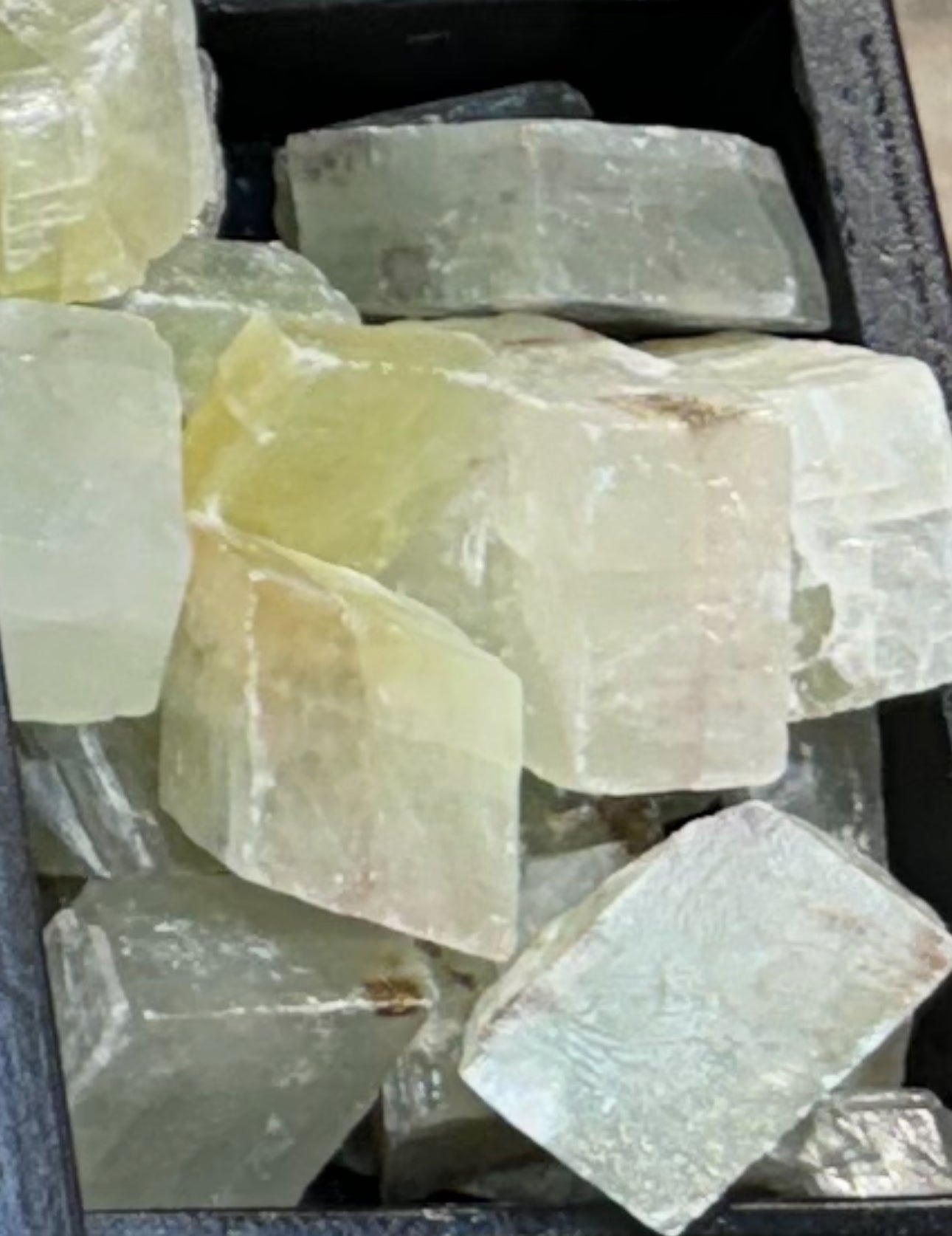 Green Calcite Cube Raw Rough Pocket Stone