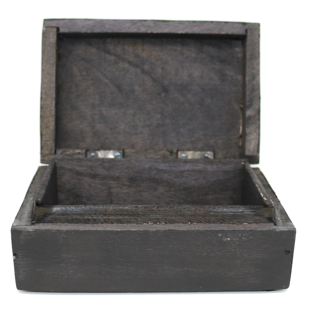 Ganesha Themed Black Wooden Jewerly or Tarot Storage Box