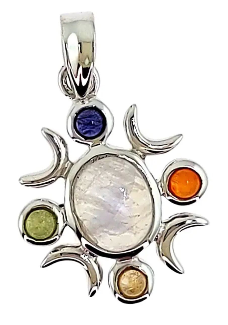 Moonstone 4 Directions Sterling Silver Pendant
