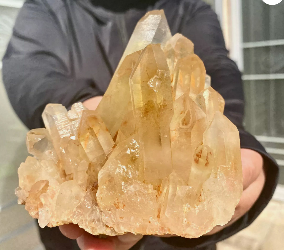 518G Natural citrine Crystal quartz Cluster Mineral Specimen energy