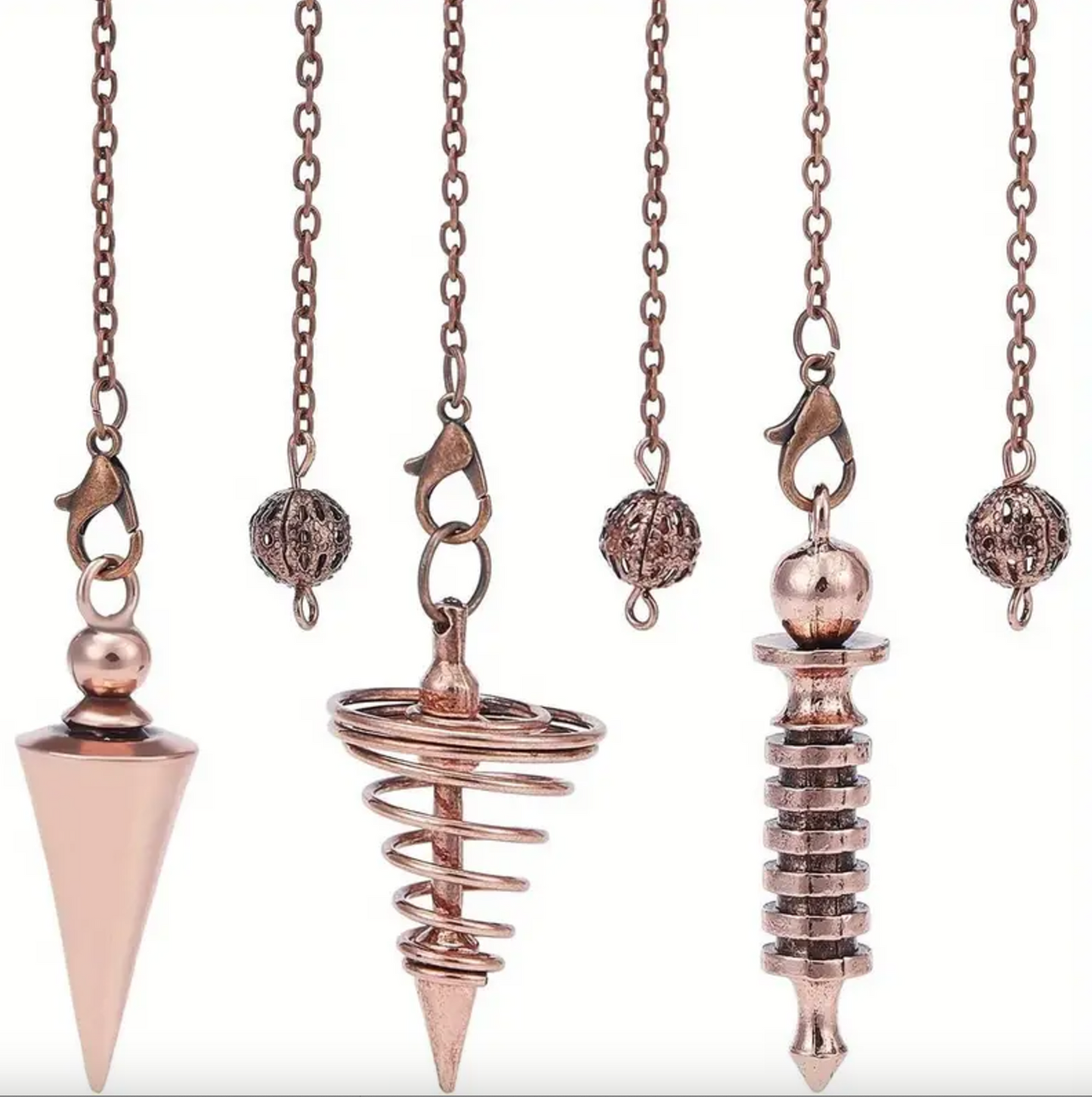 Copper Pendulum Metal Pendulum Set for Dowsing, Divination, and Spiritual Balance