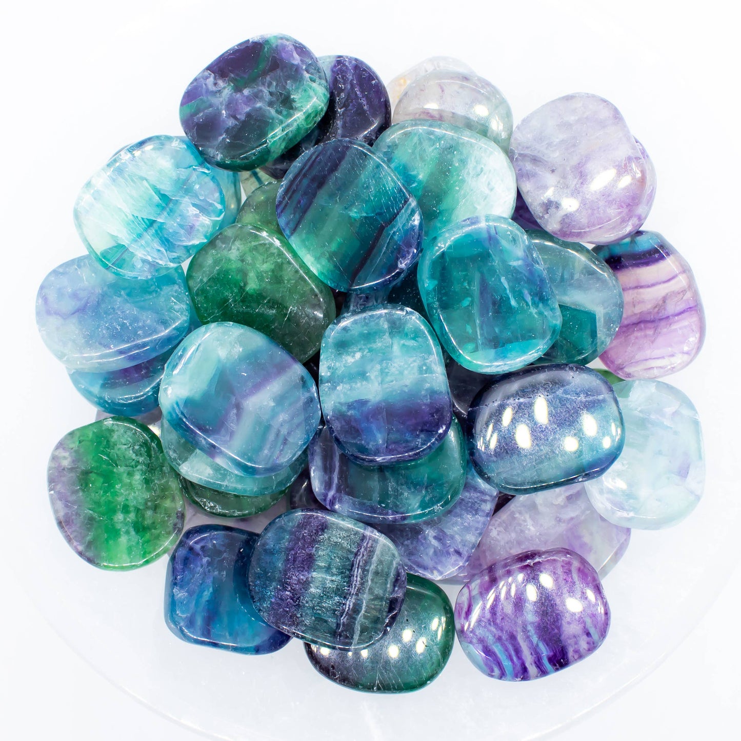 Rainbow Fluorite Smooth Pocket Stone Small