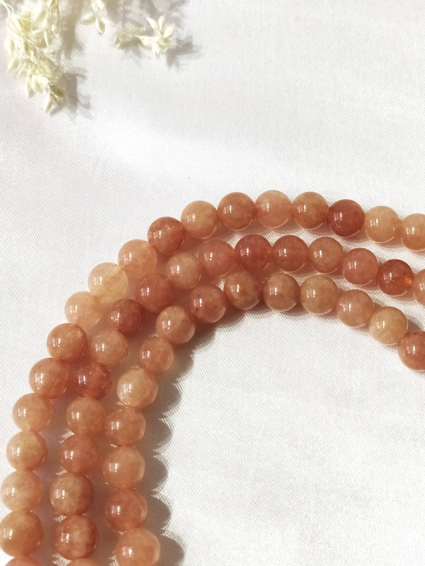 Sunstone Gemstone Mala Beads | 108 Prayer Bead