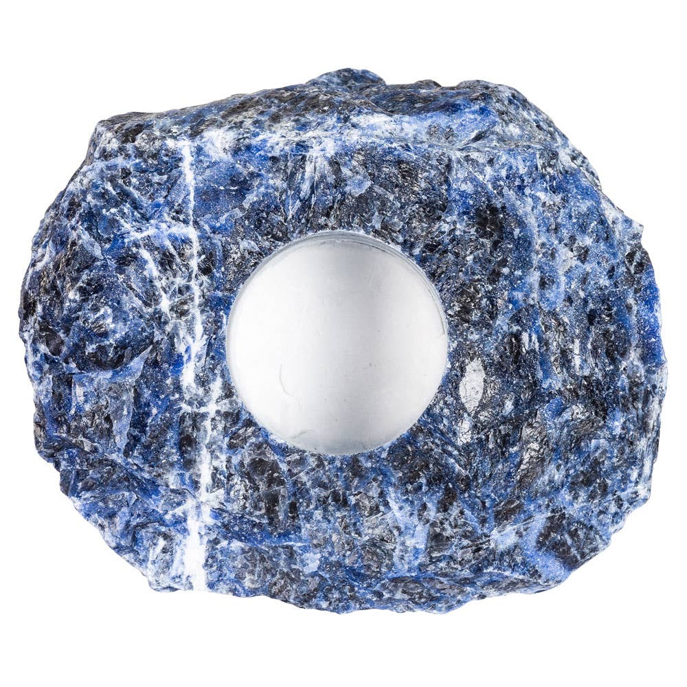 Raw Sodalite Candle Holder