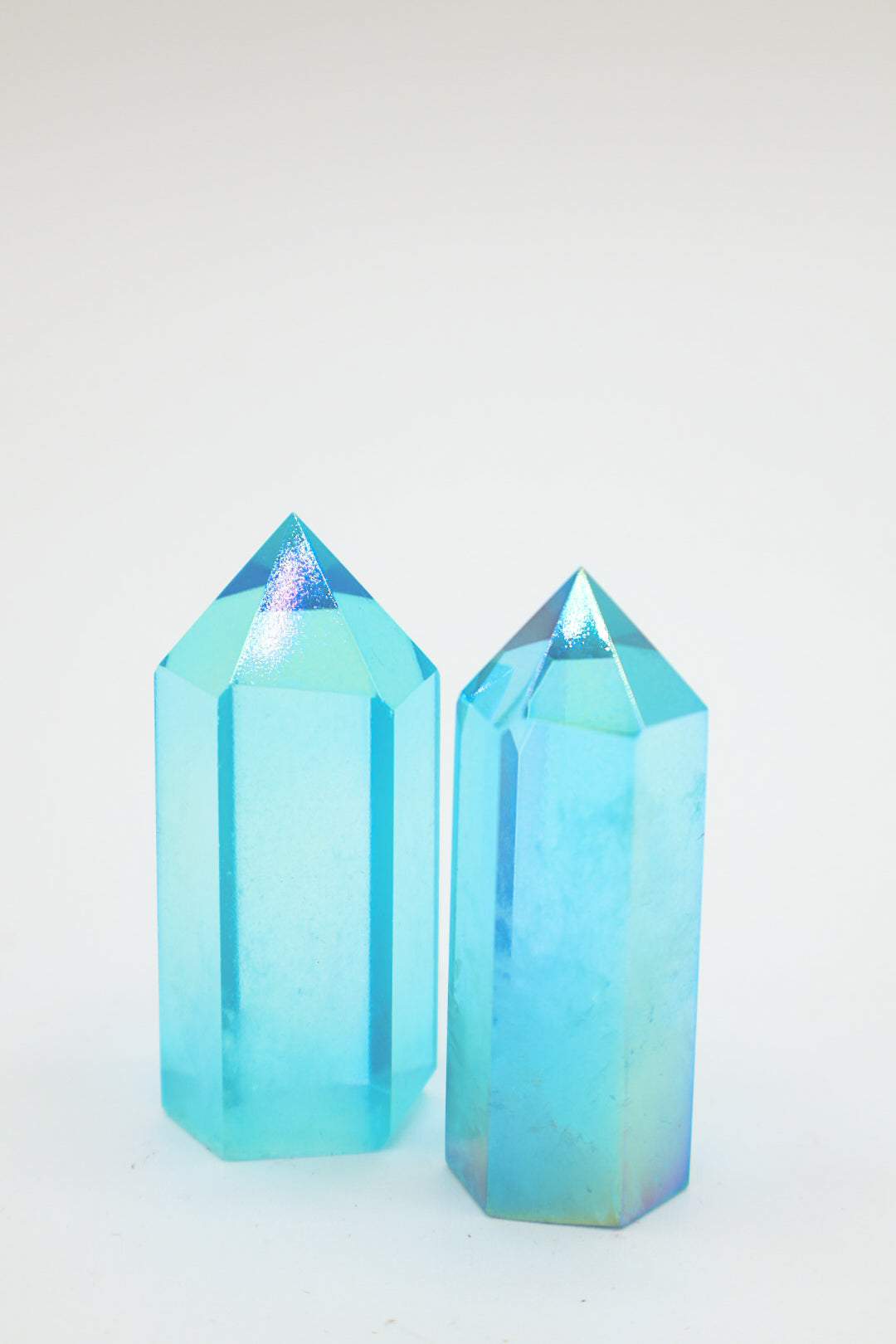 Aqua Aura Quartz Obelisk Tower Point (Single Terminated)