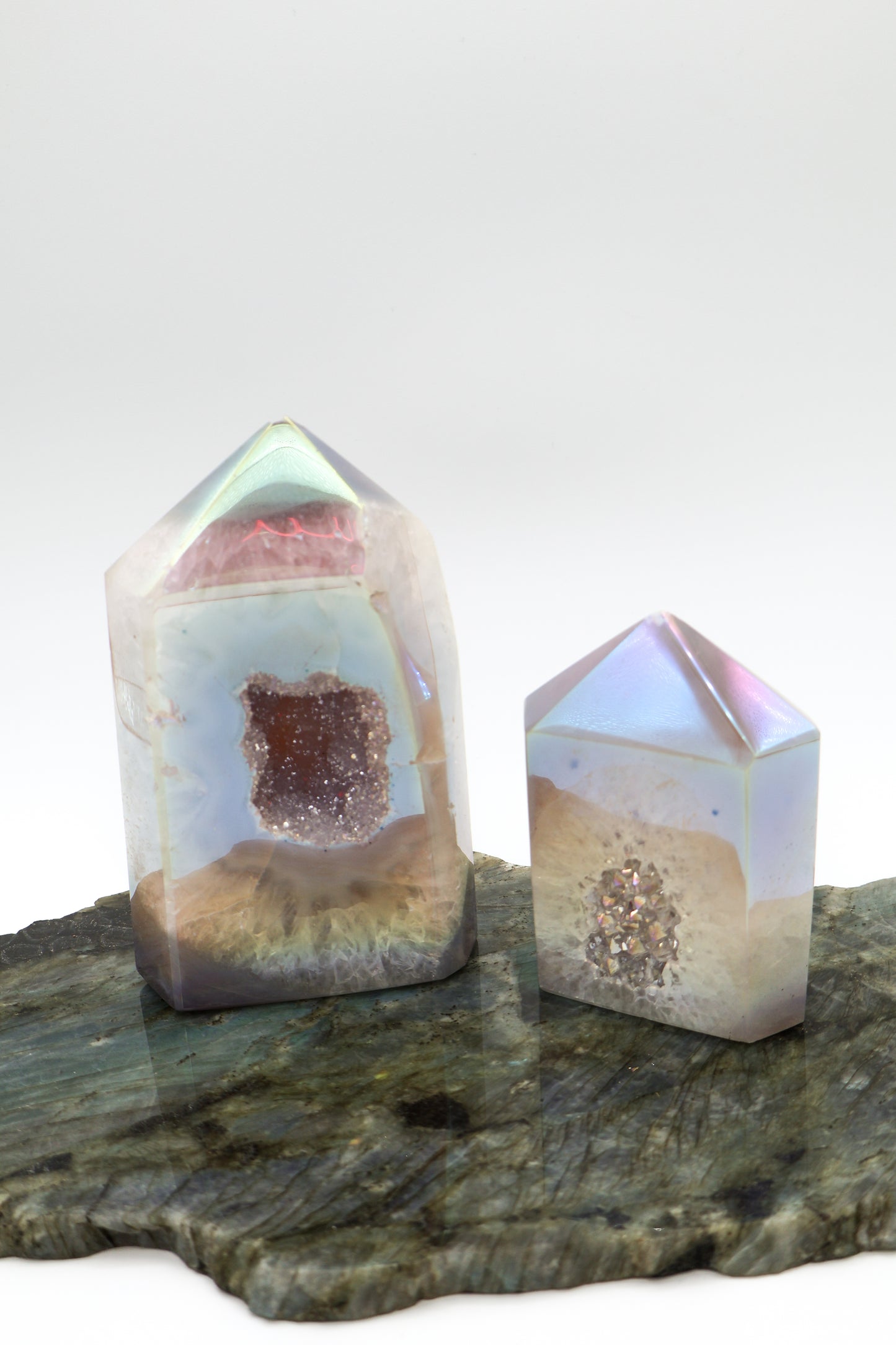 Angel Aura Quartz Geode Towers