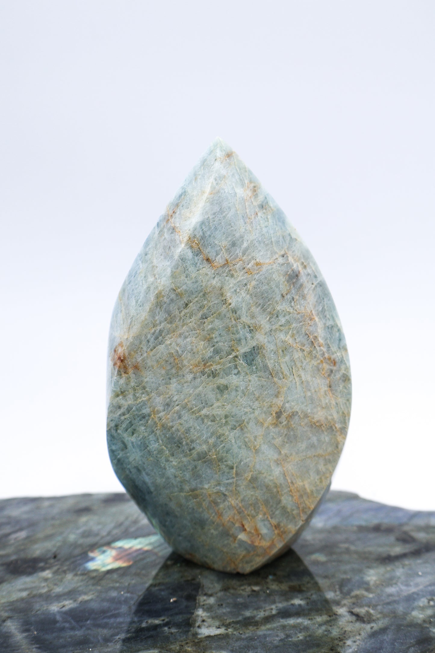 Aquamarine Flame Crystal Display Piece