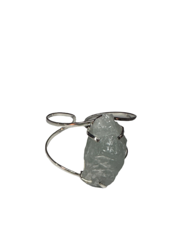 Aquamarine Quartz Polished Cuff Bracelet - Origems