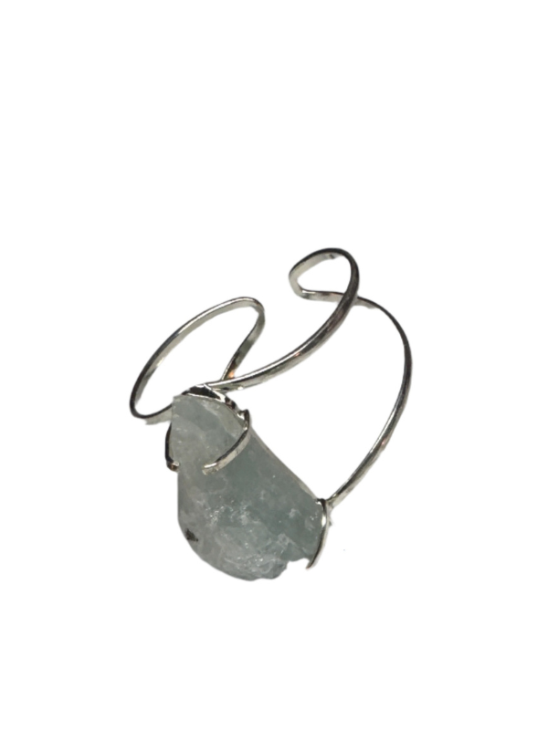Aquamarine Quartz Polished Cuff Bracelet - Origems