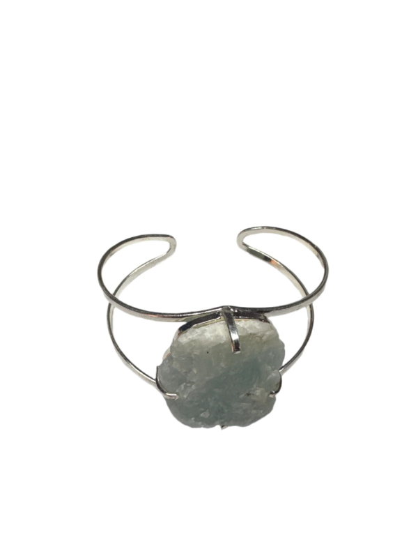 Aquamarine Quartz Polished Cuff Bracelet - Origems
