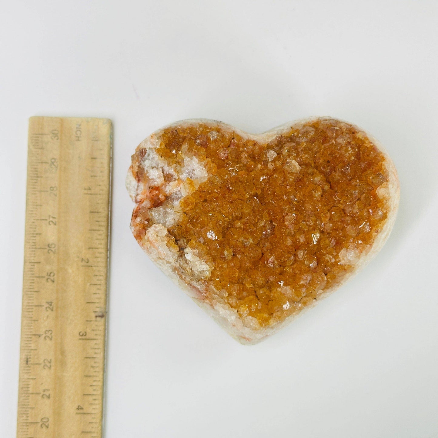 Citrine Crystal Heart Golden Druzy