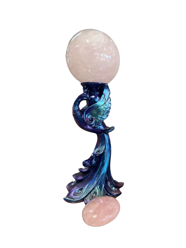 Blue Peacock Ball Sphere Holder