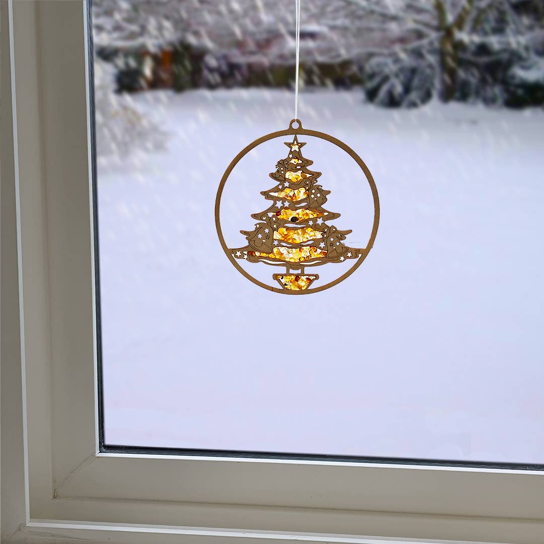 Amber Christmas Tree Suncatcher And Magnet