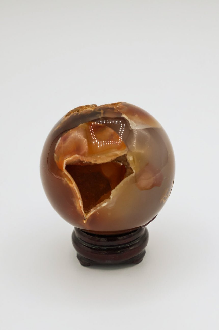 Carnelian Agate Geode Portal Sphere
