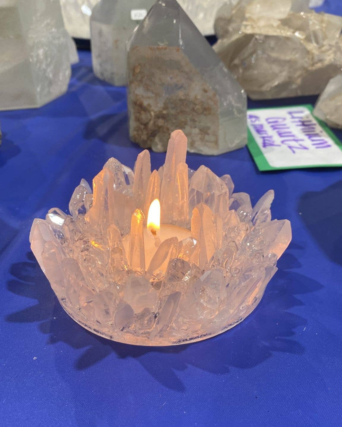 Lemurian Quartz Candle Holder