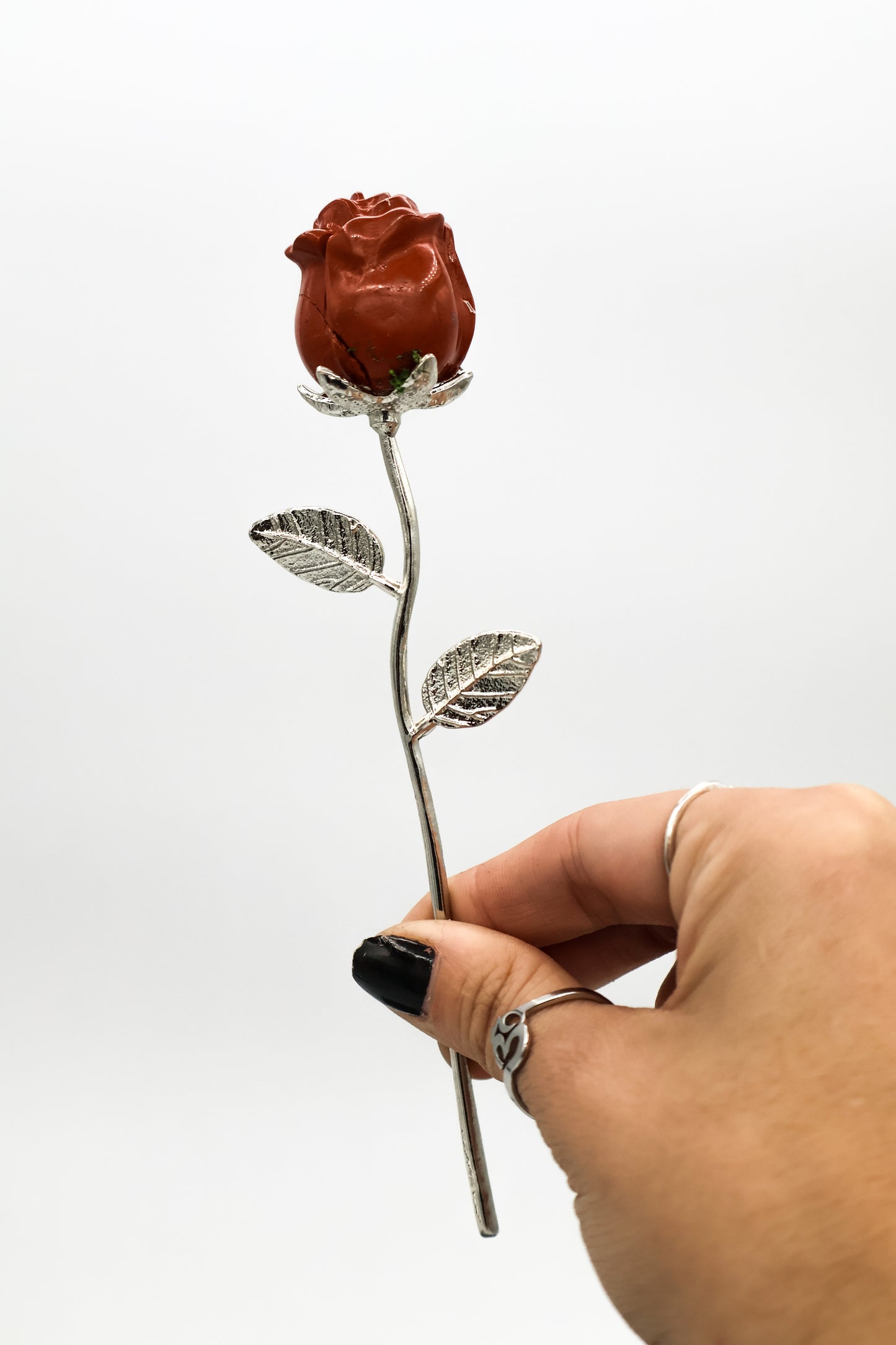 Crystal Gemstone Rose On Silver Stem | Crystal Roses