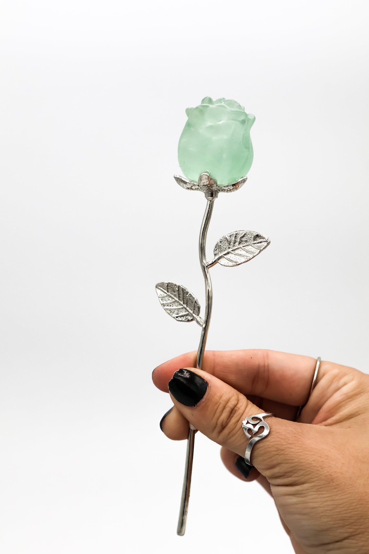 Crystal Gemstone Rose On Silver Stem | Crystal Roses