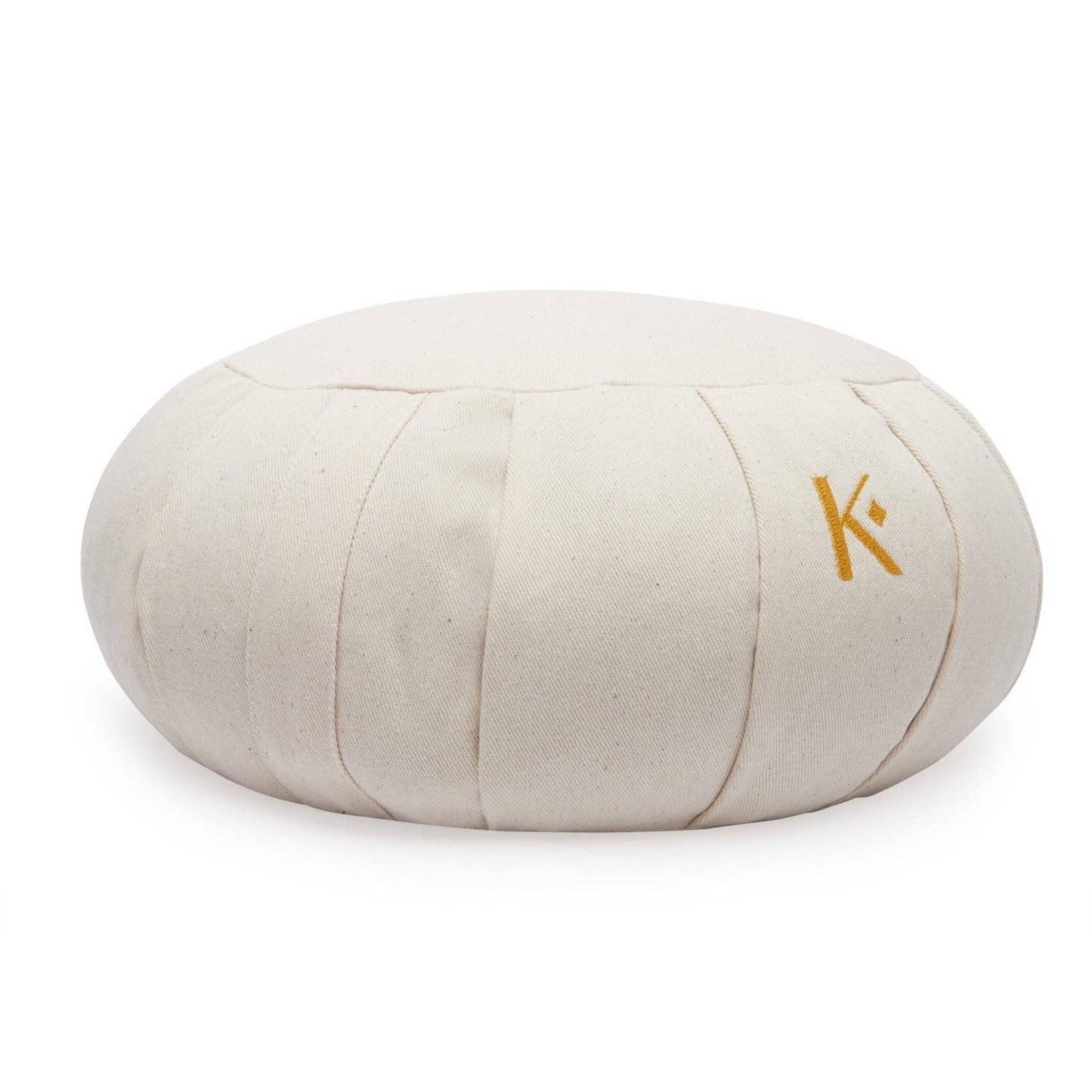Meditation Pillow, Cushion - Zafu round ecru (cotton/buckwheat)