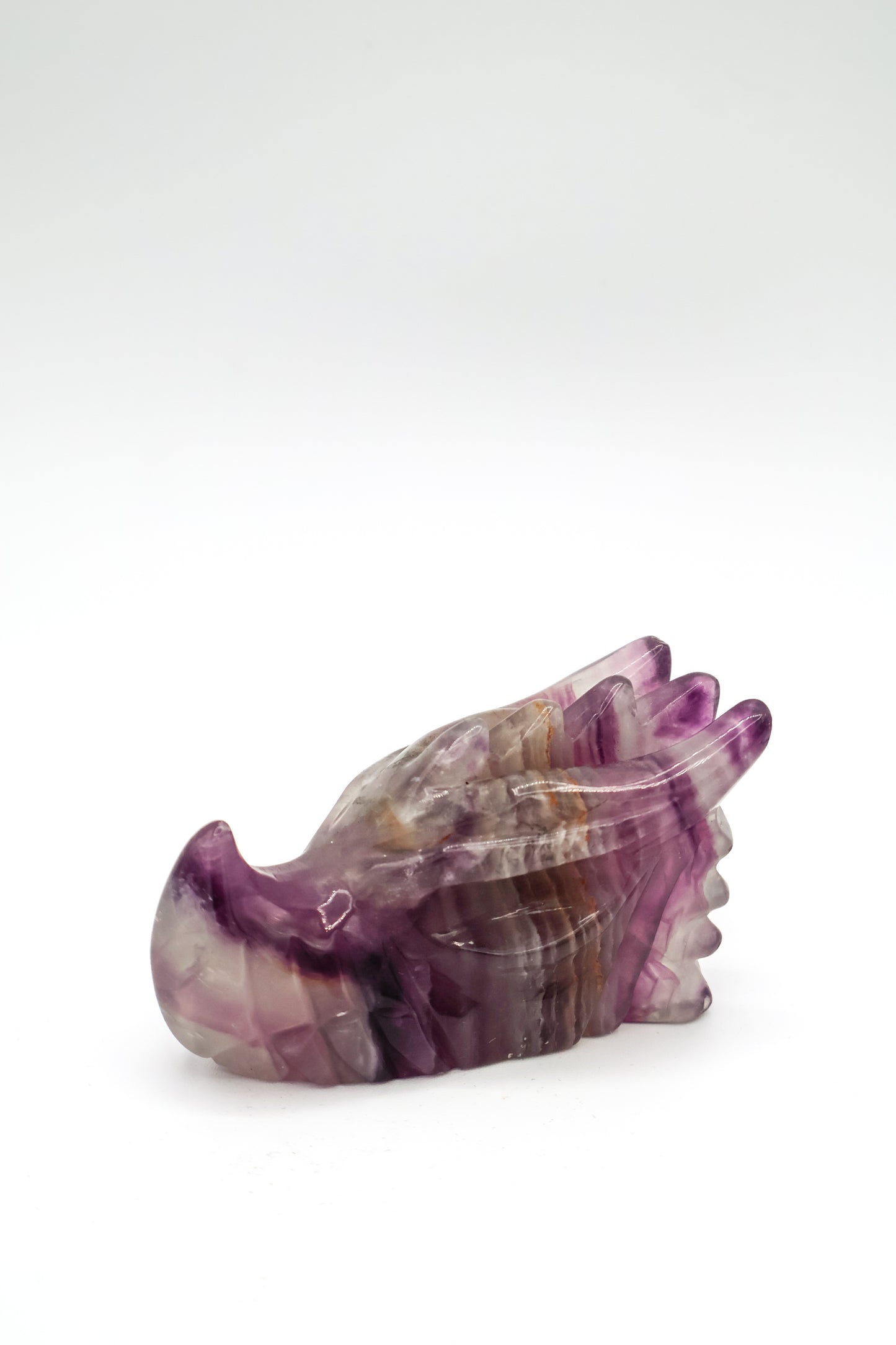 Handcarved Fluorite Dragon Head Crystal Decor