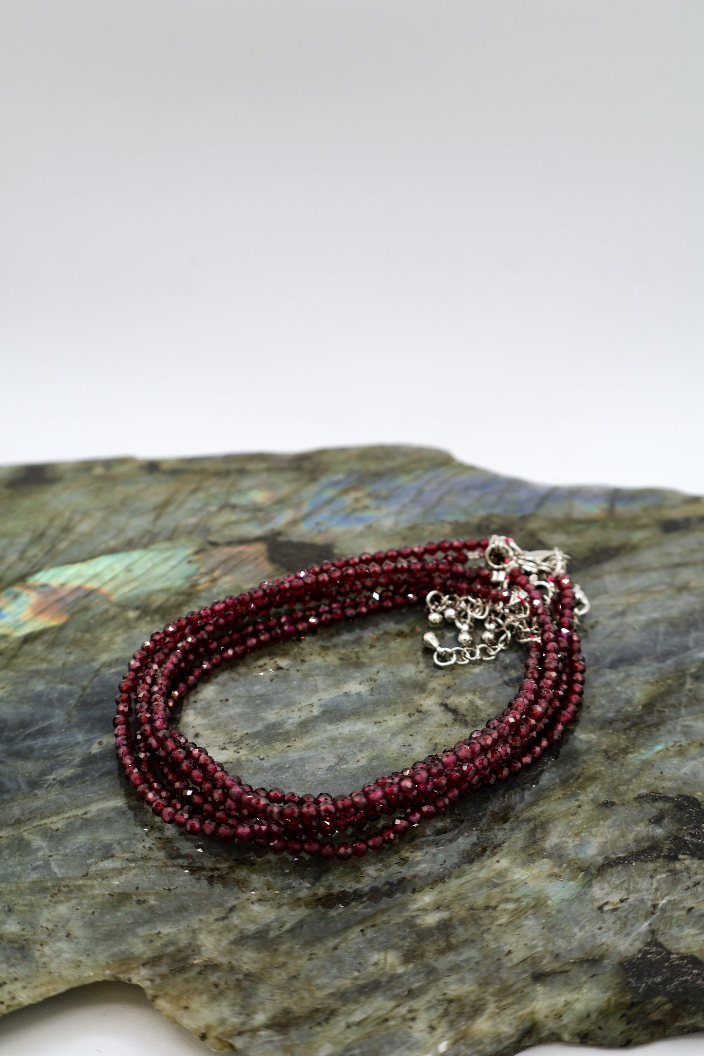 Garnet Crystal Anklet (2mm)