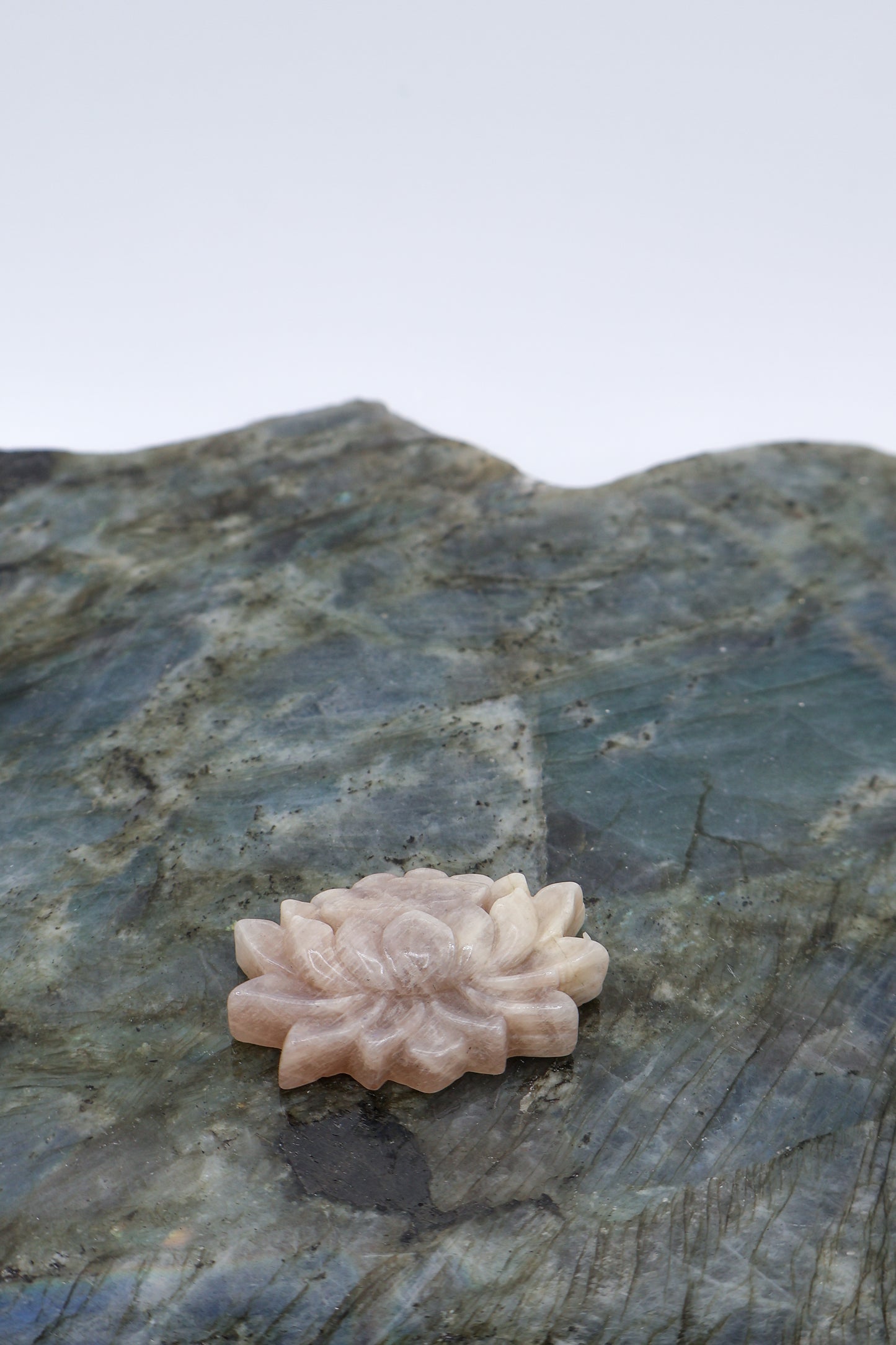 Gemstone Carved Lotus Flower